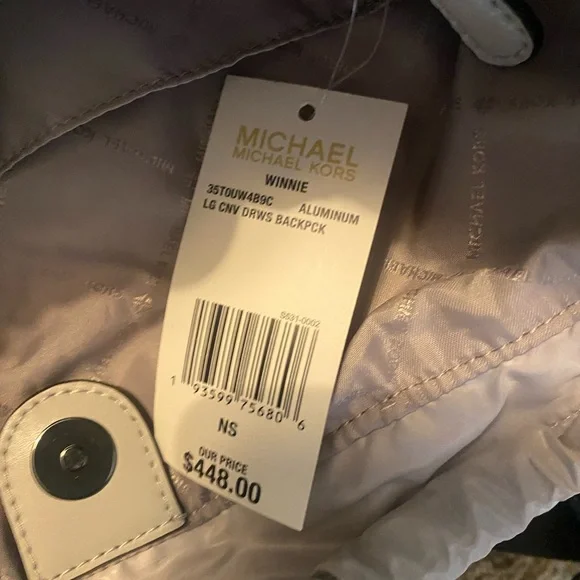 New with tags Michael Kors Winnie Metallic Quilted Backpack - Picture 6 of 13